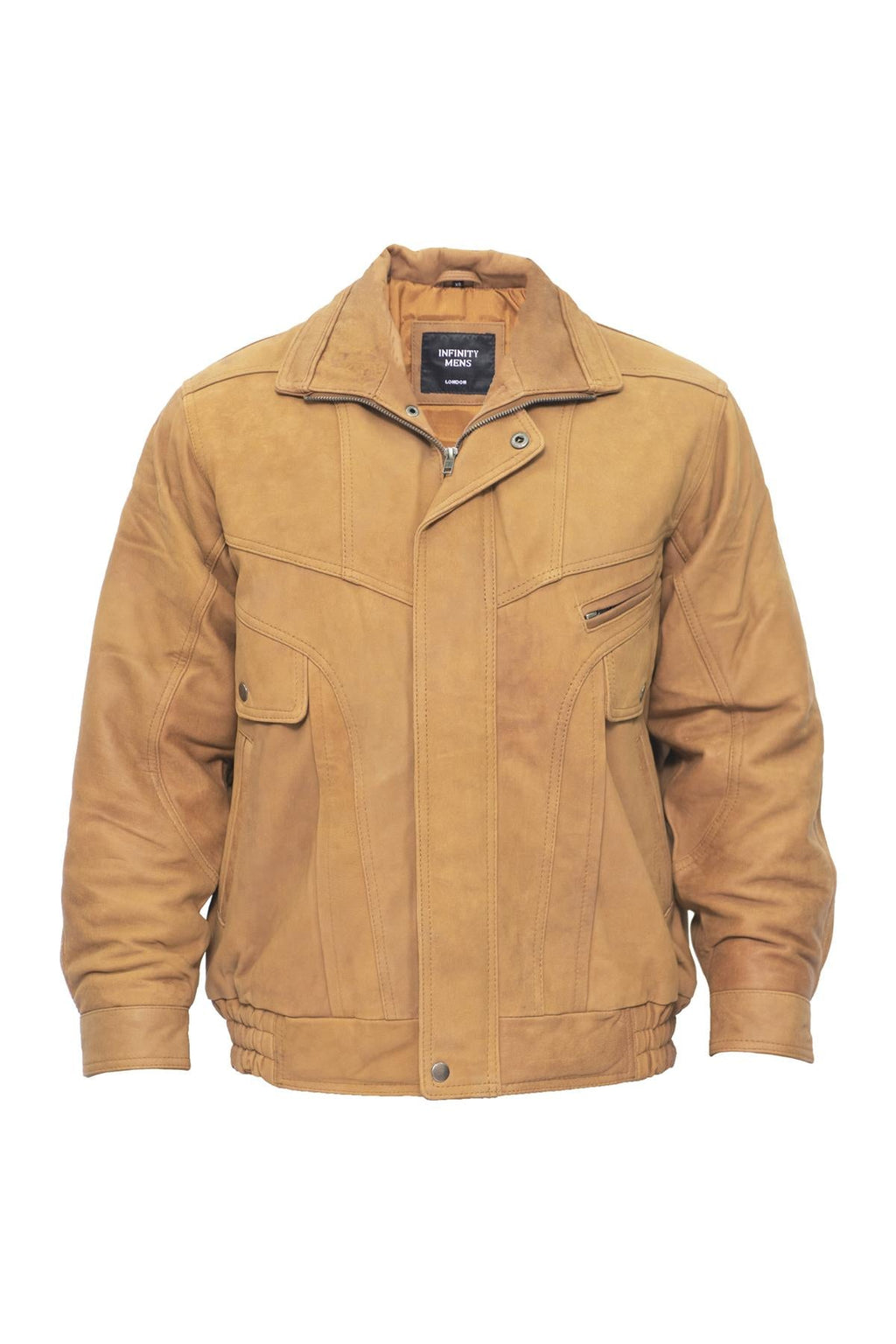 Mens Classic Harrington Bomber Leather Jacket-Minsk