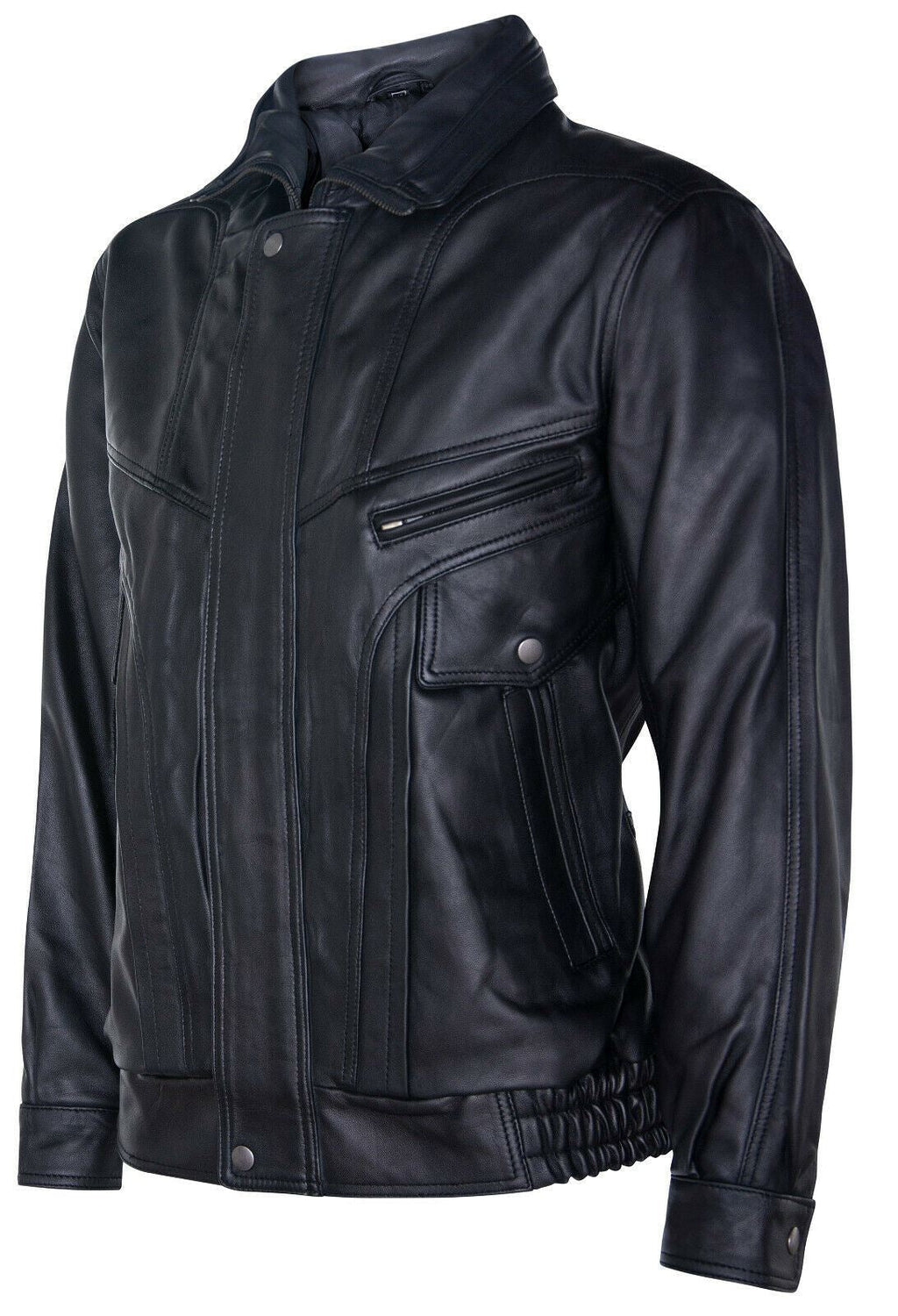 Mens Leather Bluson Tailored Bomber Jacket