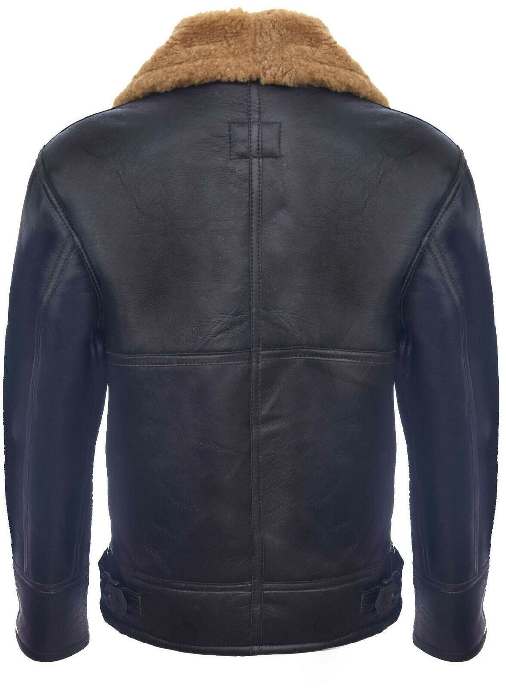 Mens B3 WW2 Leather Sheepskin Aviator Flying Jacket-Charleston