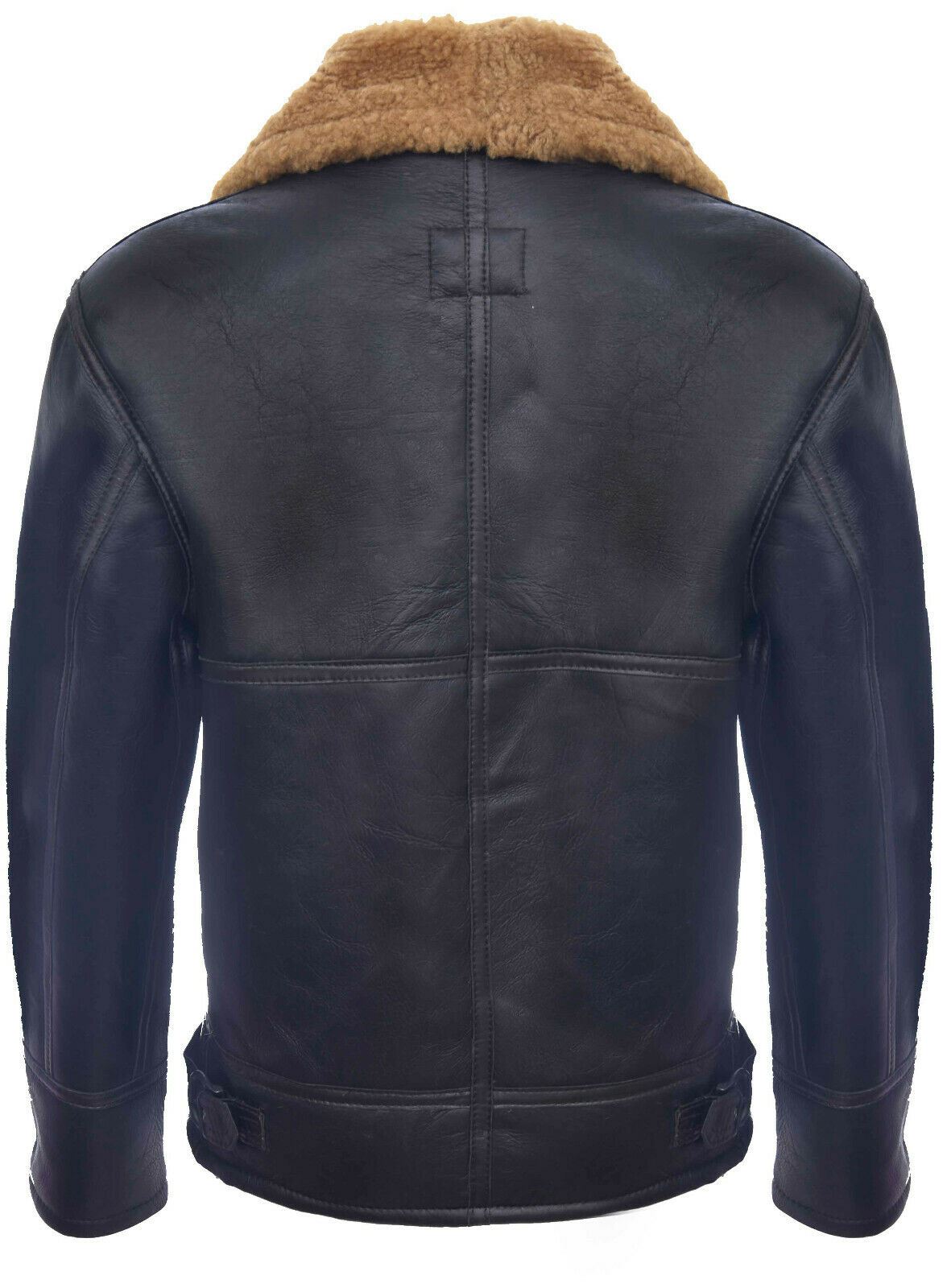 Mens B3 WW2 Leather Sheepskin Aviator Flying Jacket-Charleston