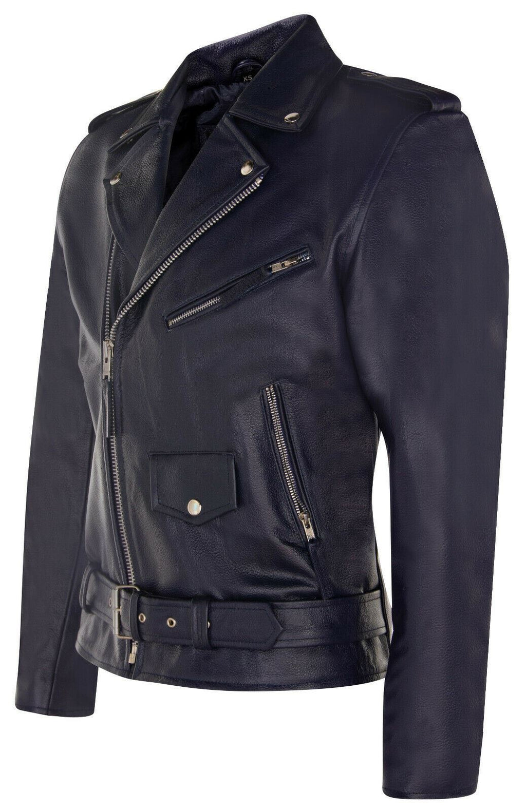 Mens Cow-Hide Black Brando Jacket -Venice