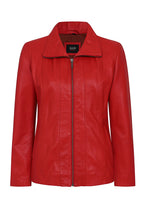 Women's Classic Red Nappa Leather Jacket DEBBIE - Soft Real Leather