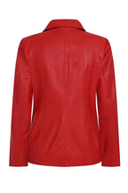 Women's Classic Red Nappa Leather Jacket DEBBIE - Soft Real Leather