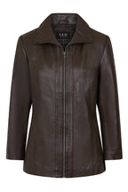Women's Classic Brown Nappa Leather Jacket - DEBBIE