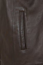 Women's Classic Brown Nappa Leather Jacket - DEBBIE