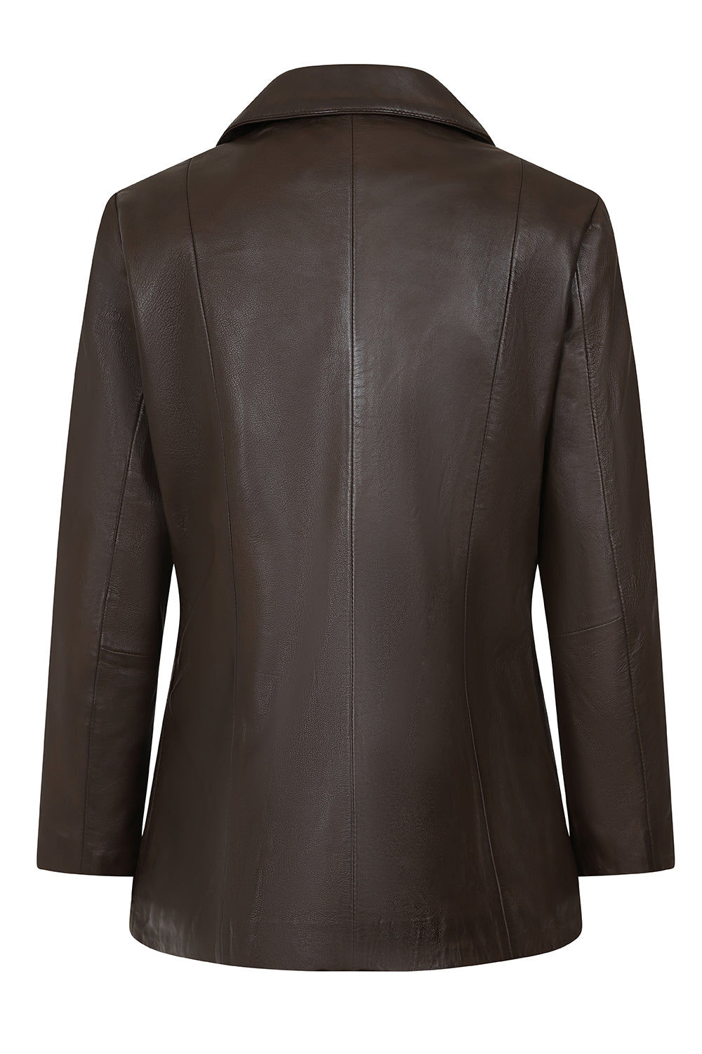 Women's Classic Brown Nappa Leather Jacket - DEBBIE