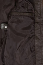 Women's Classic Brown Nappa Leather Jacket - DEBBIE