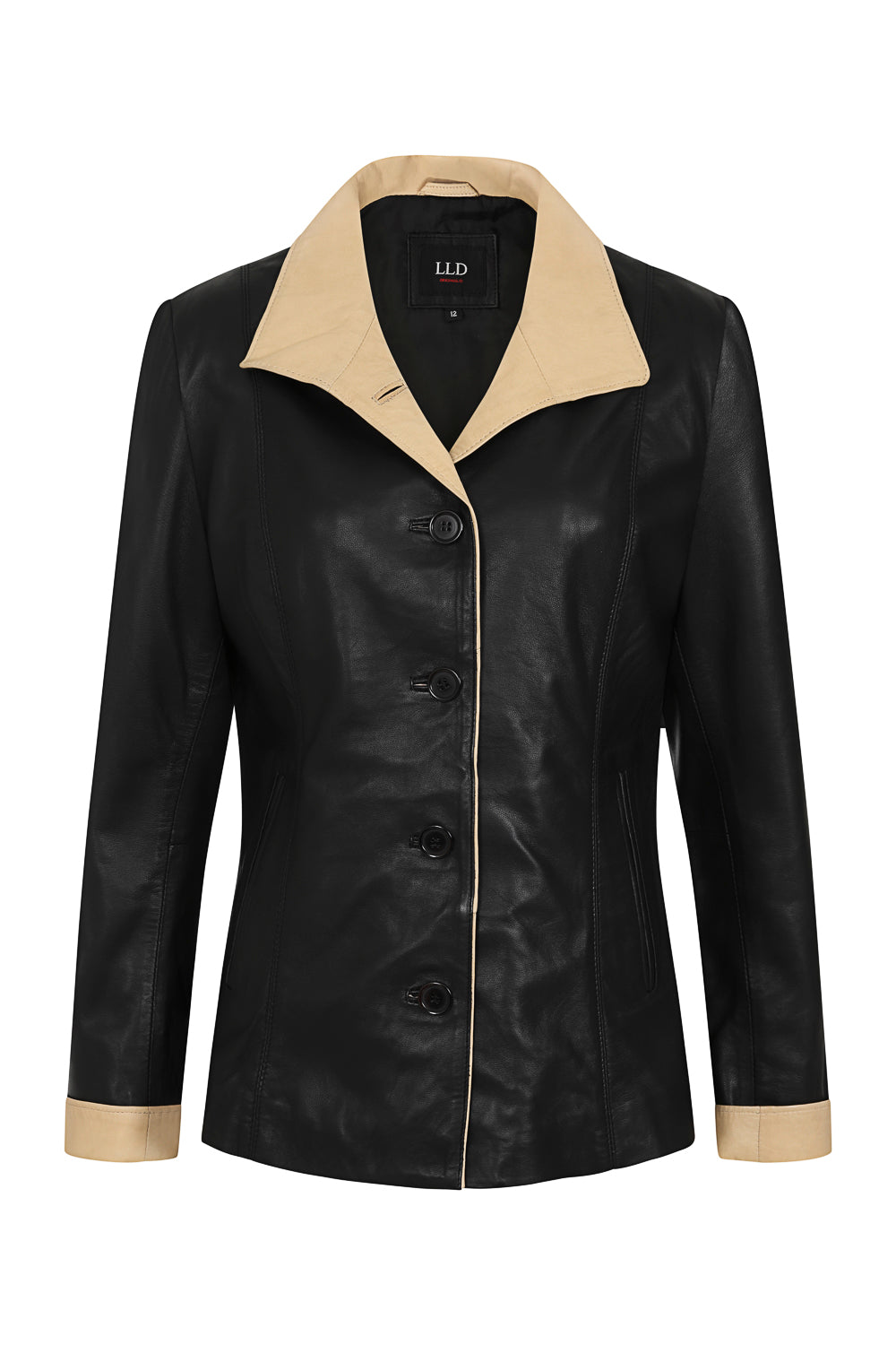 MOLLY Women's Classic Button Front Genuine Nappa Leather Jacket