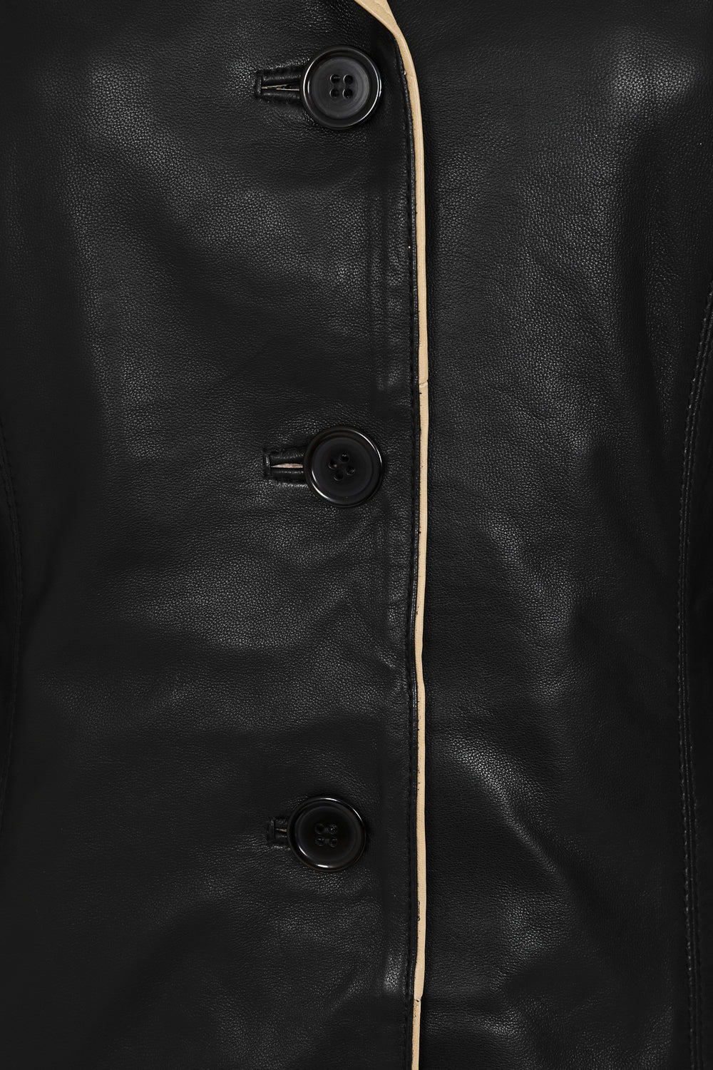 MOLLY Women's Classic Button Front Genuine Nappa Leather Jacket