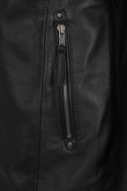ALEXA Women's Hip Length Black Lamb Nappa Leather Jacket