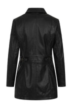 ALEXA Women's Hip Length Black Lamb Nappa Leather Jacket