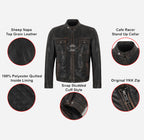ACCELIX Men's Vintage Look Racer Leather Jacket