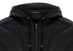 Men’s Casual Leather Hooded Bomber Jacket-Odesa