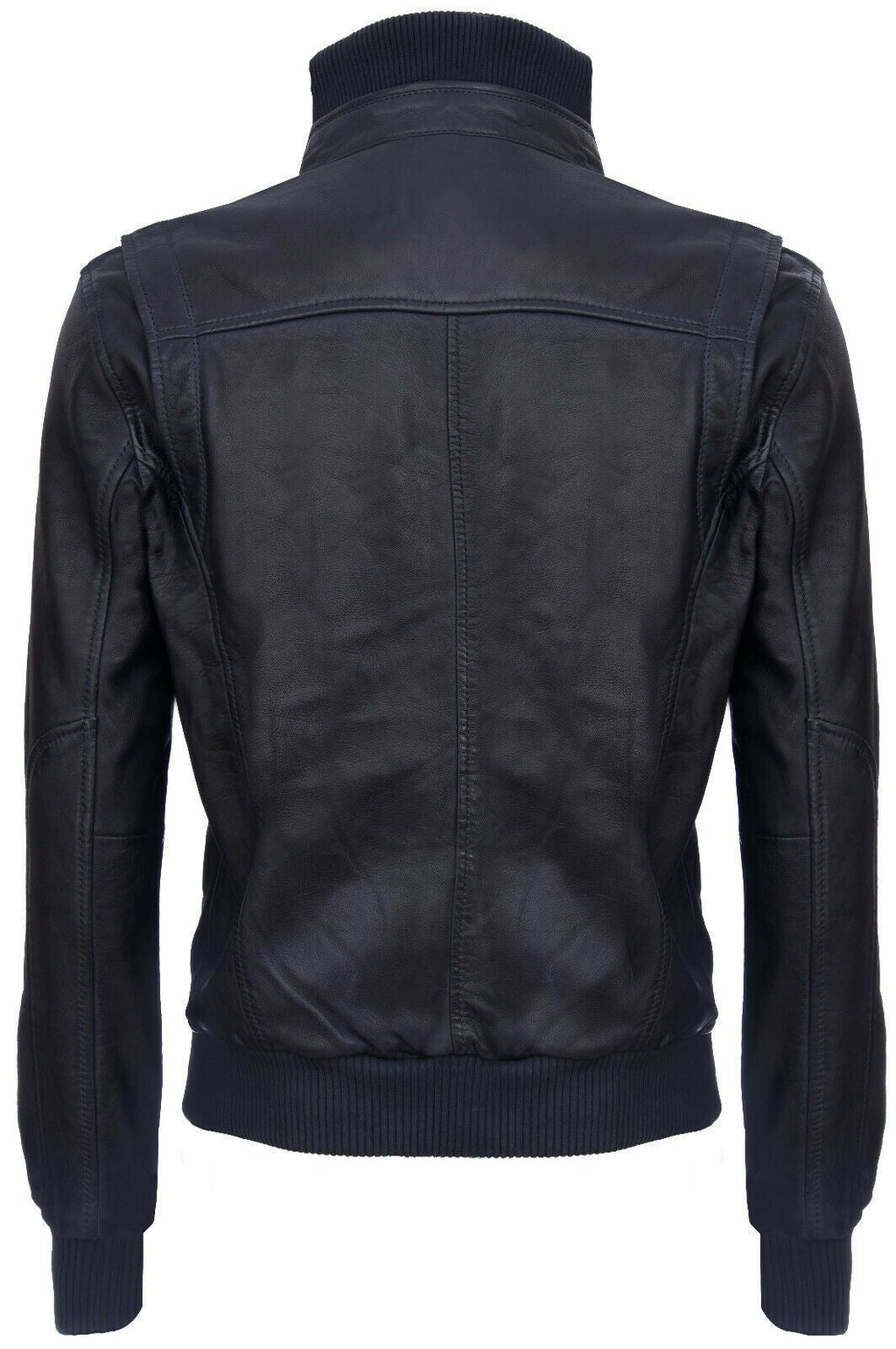 Mens Leather Varsity Bomber Jacket-Adana