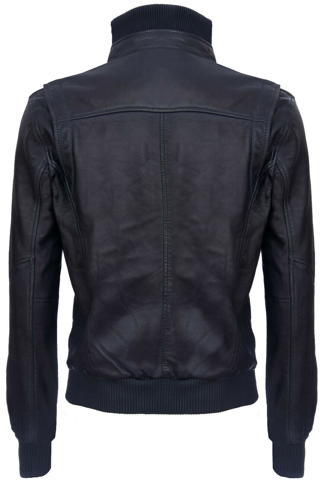 Mens Leather Varsity Bomber Jacket-Adana