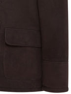 Mens Brown Shearling Sheepskin Car Coat - Elverum