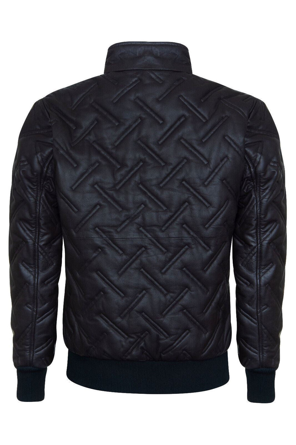 Mens Quilted Leather Bomber Jacket - Taunton