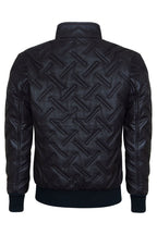Mens Quilted Leather Bomber Jacket - Taunton