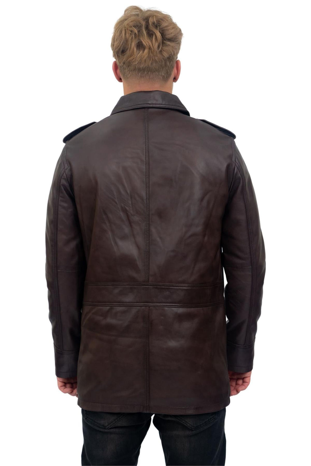 Mens Leather Parka Safari Coat-Mesa Verde