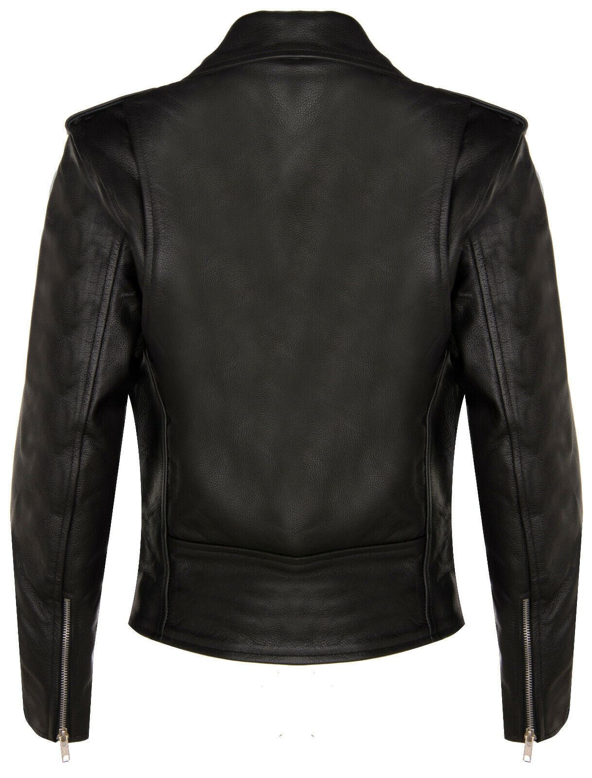 Womens Cowhide Leather Biker Jacket-Mansfield