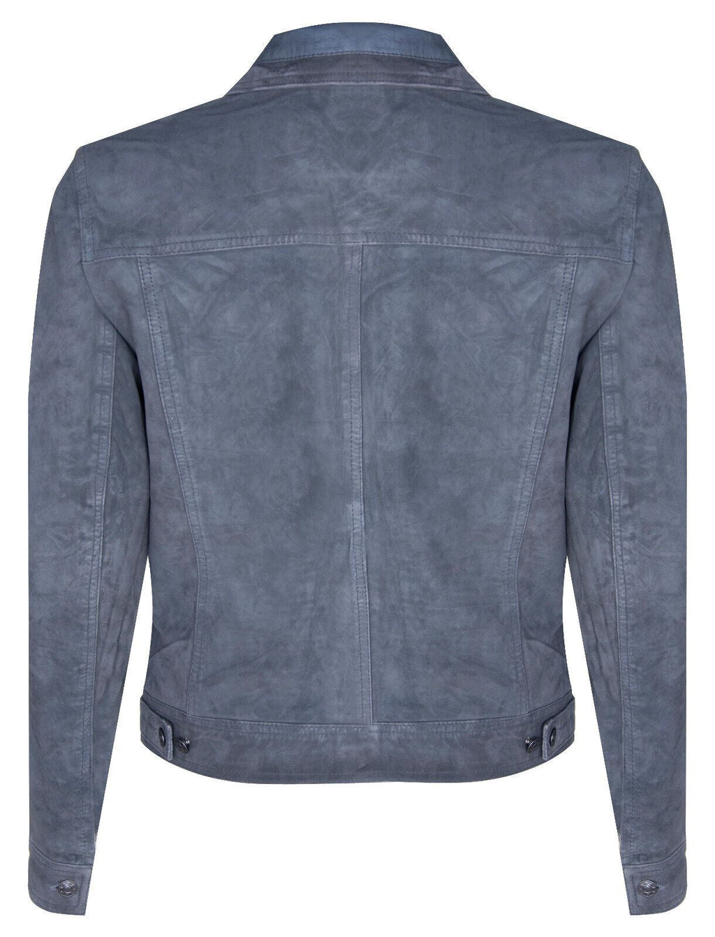 Mens Suede Trucker Shirt Denim Leather Jacket