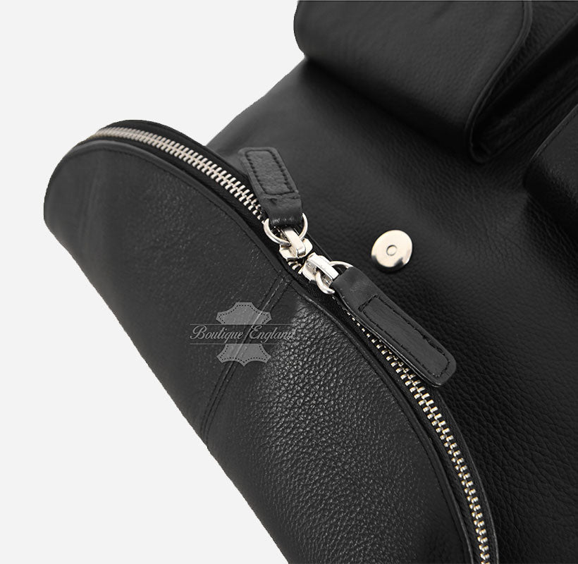 Women's Leather Backpack Leather Rucksack Black