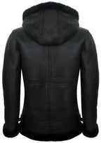 Mens Hooded Sheepskin Leather B3 Flying Jacket-Columbus