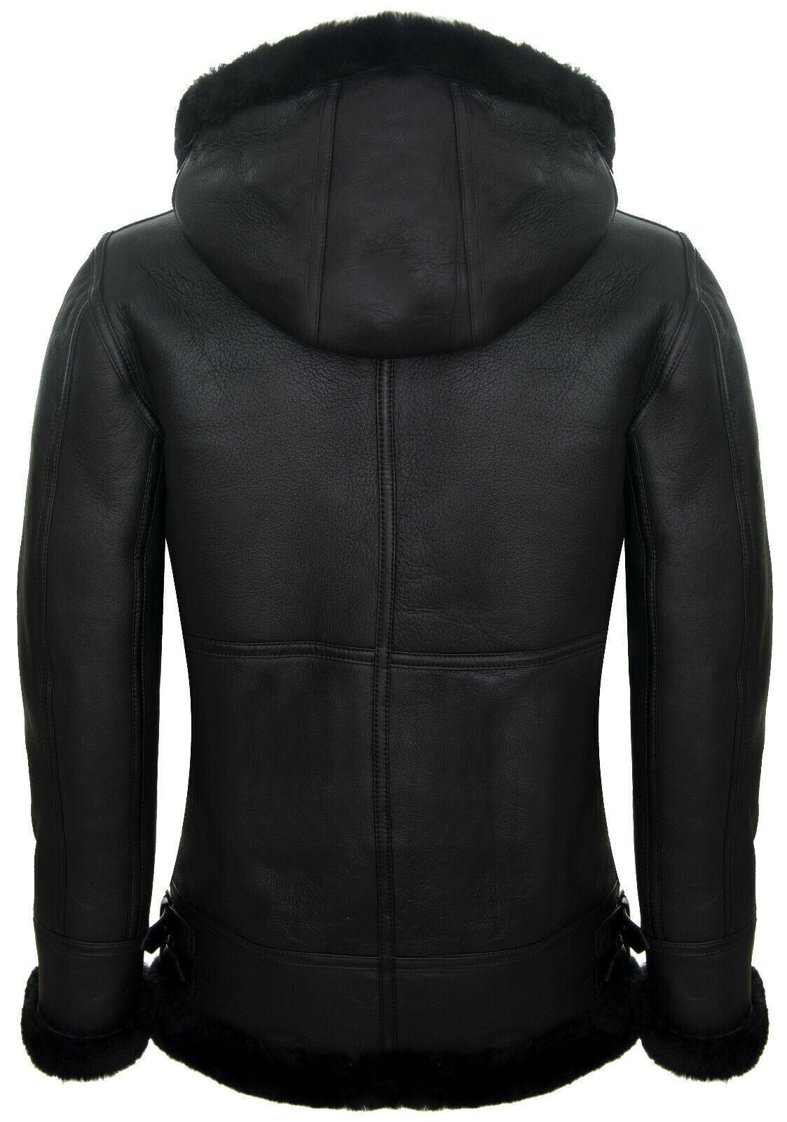 Mens Hooded Sheepskin Leather B3 Flying Jacket-Columbus