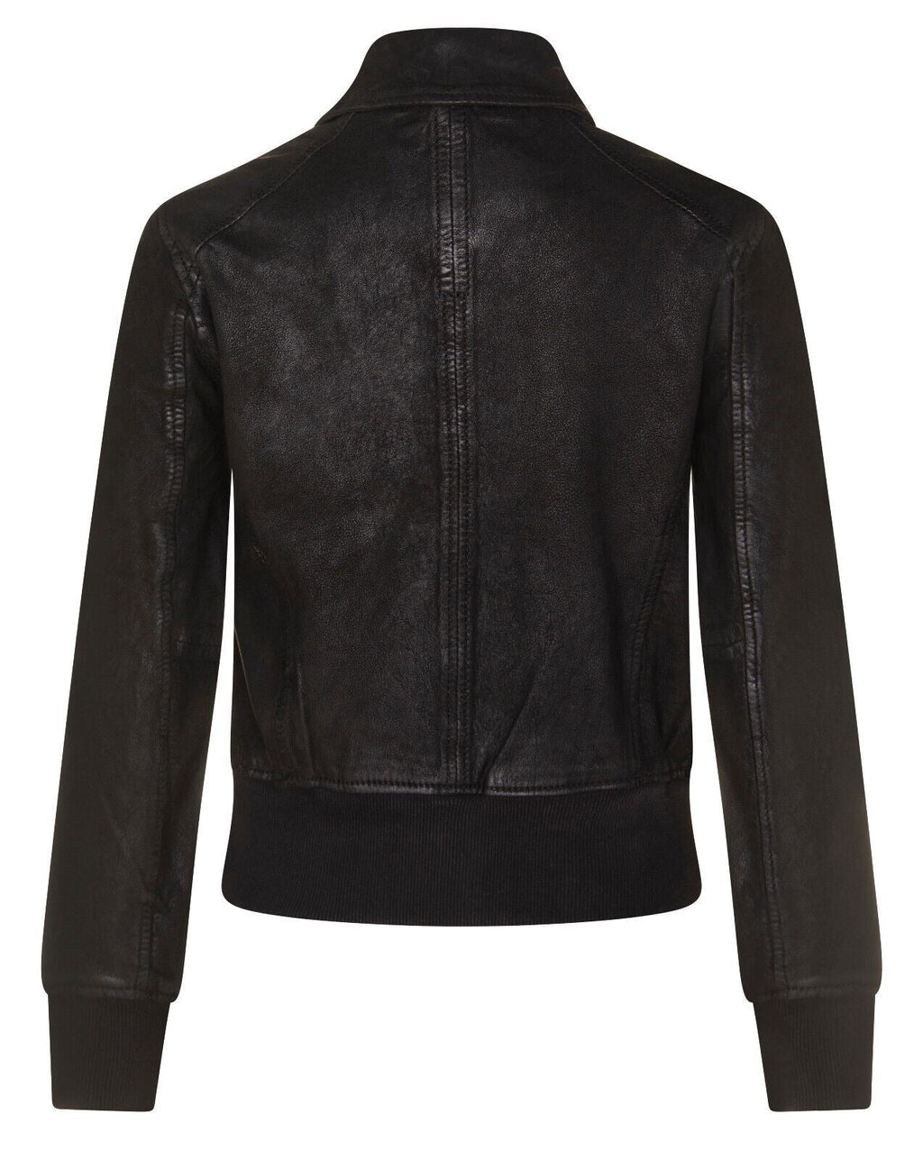Womens Leather MA-1 Varsity Jacket-Ann Arbor