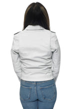 Women's Cowhide Brando Leather Biker Jacket-Murcia