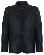 Mens Jacket Leather Blazer Soft Italian Fitted Vintage Coat