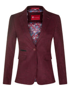 Womens 1920s  Wine Wool Classic Vintage Retro Blazer