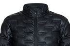 Mens Quilted Puffer Leather Bomber Jacket - Torpoint