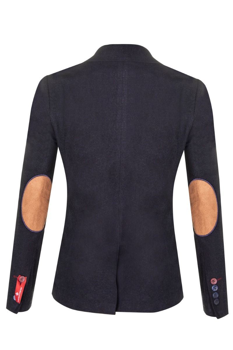 Womens 1920s Navy Blue Wool Classic Retro Vintage Blazer