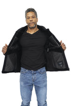Mens Sheepskin Biker Bomber Jacket-Agboville