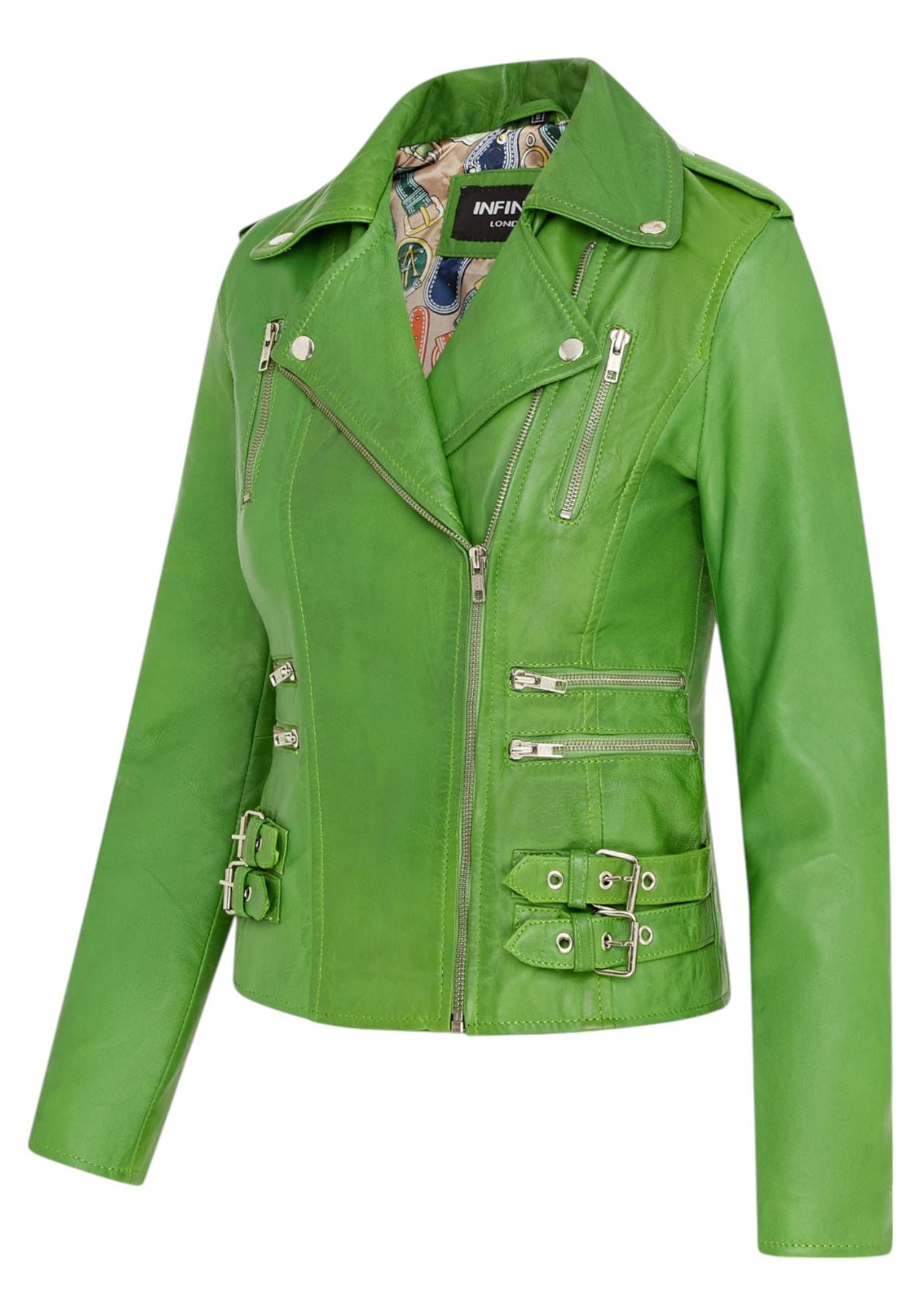 Womens Leather Vintage Brando Biker Jacket-Orlando