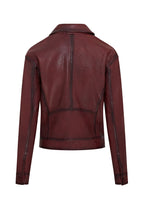 Womens Retro Biker Leather Jacket - Kopervik