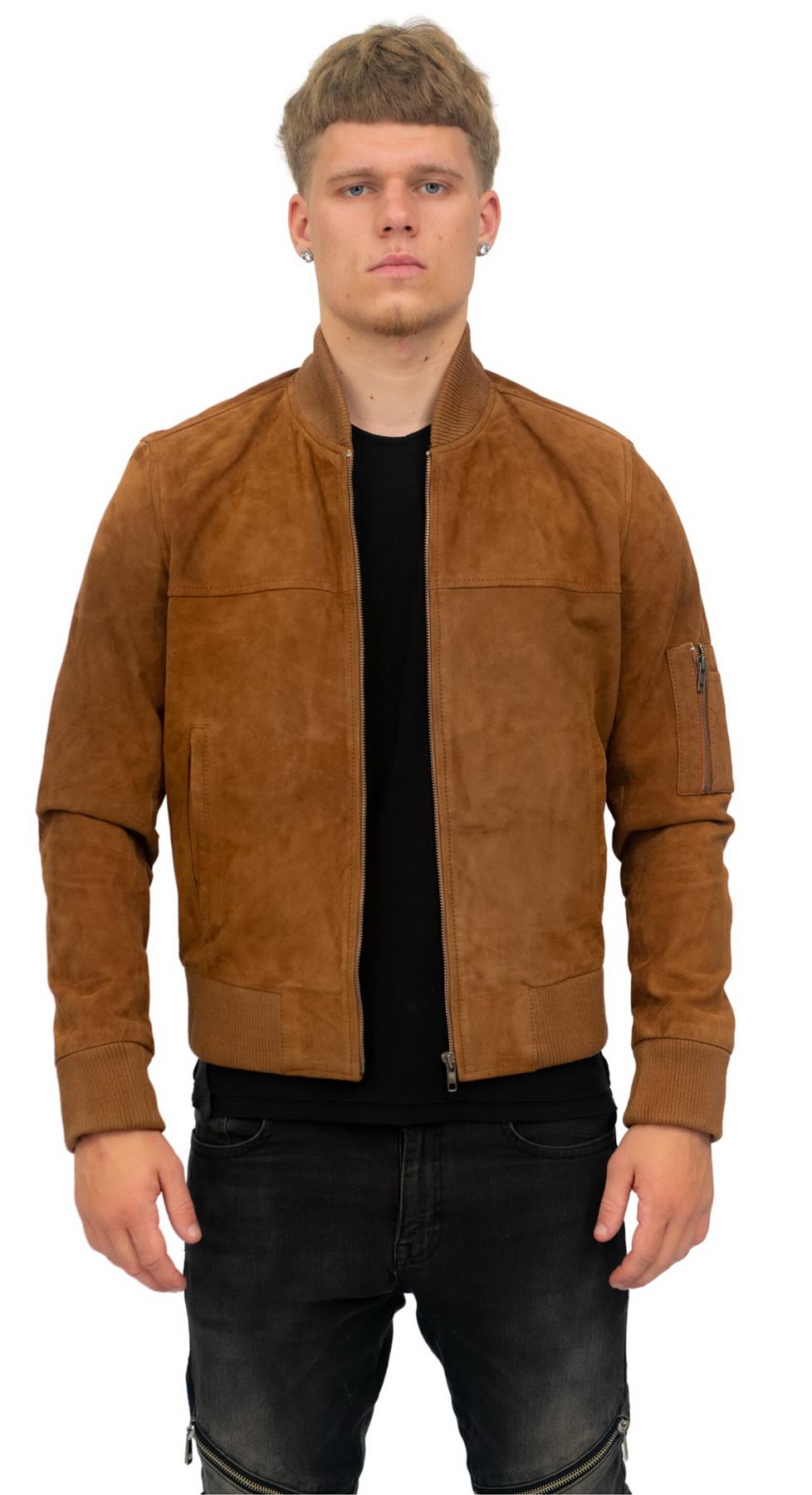 Mens Goat Suede MA-1 Bomber Jacket-Auckland