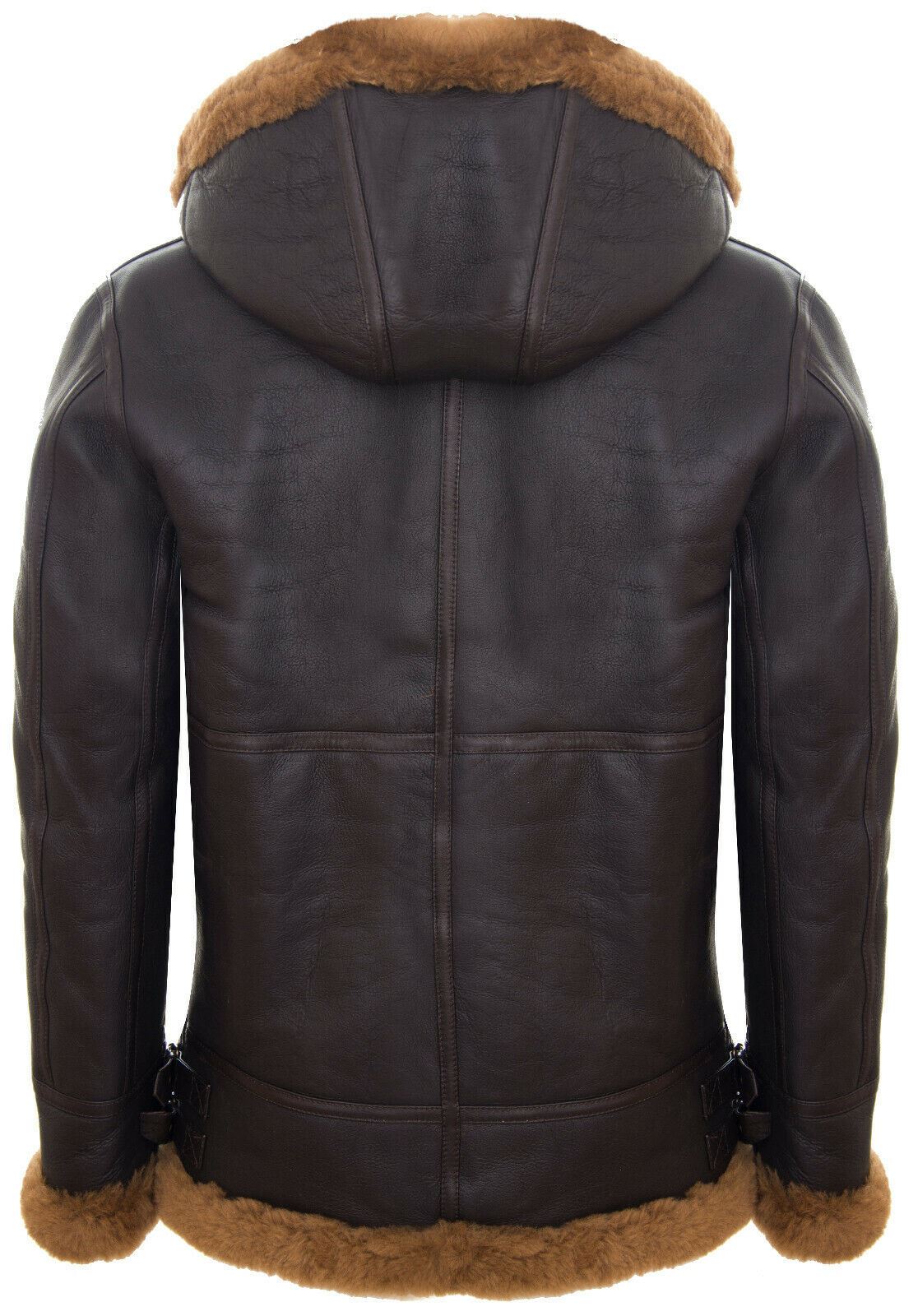 Mens Hooded Sheepskin Leather B3 Flying Jacket-Columbus