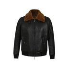 Mens Black Bomber B3 Shearling Collar Jacket