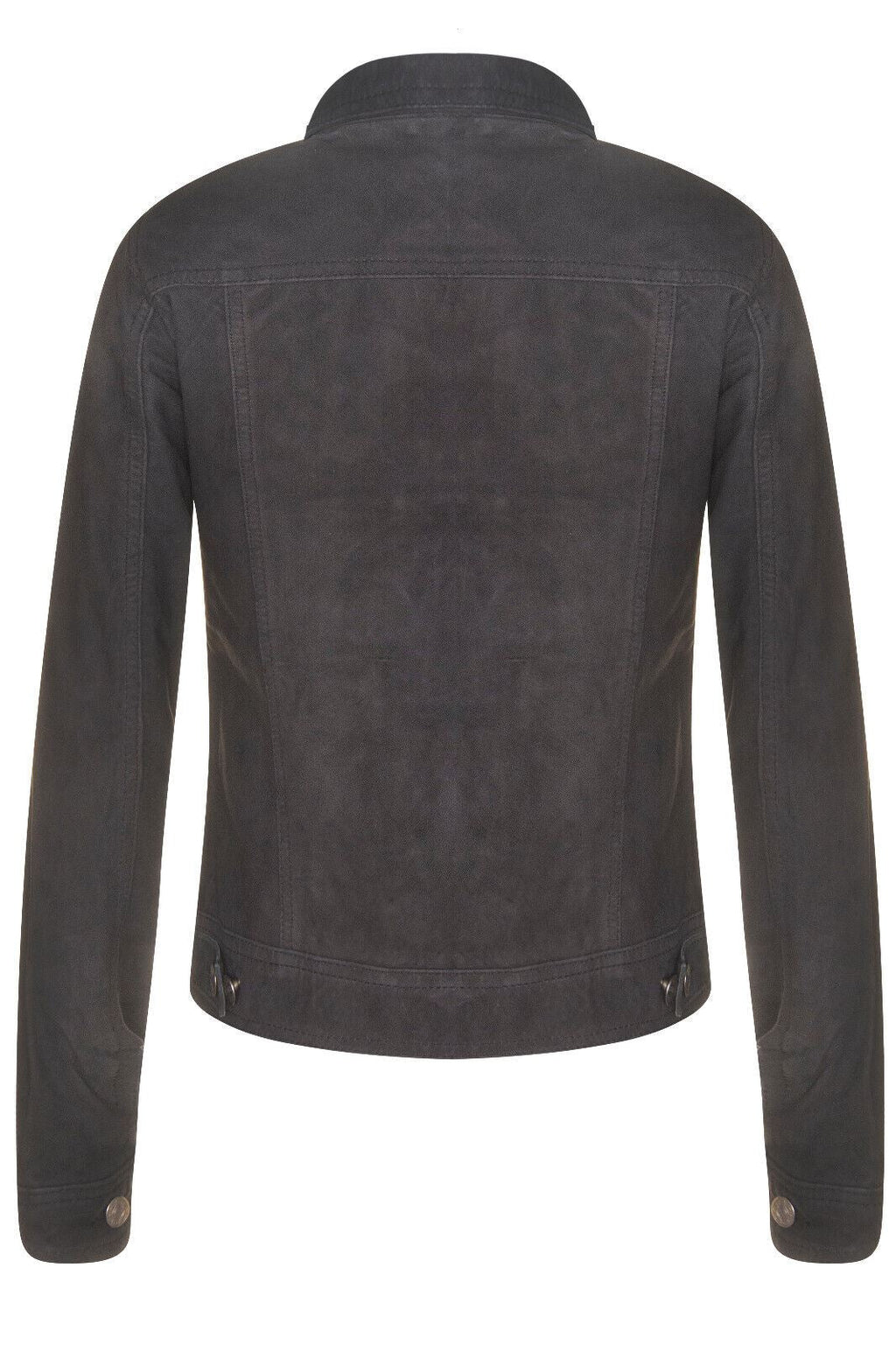 Womens Goat Suede Trucker Jeans Jacket-Astoria