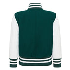 Kids Wool Varsity Bomber Jacket with Real Leather Sleeves 3-13 yrs