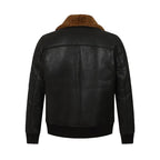 Mens Black Bomber B3 Shearling Collar Jacket