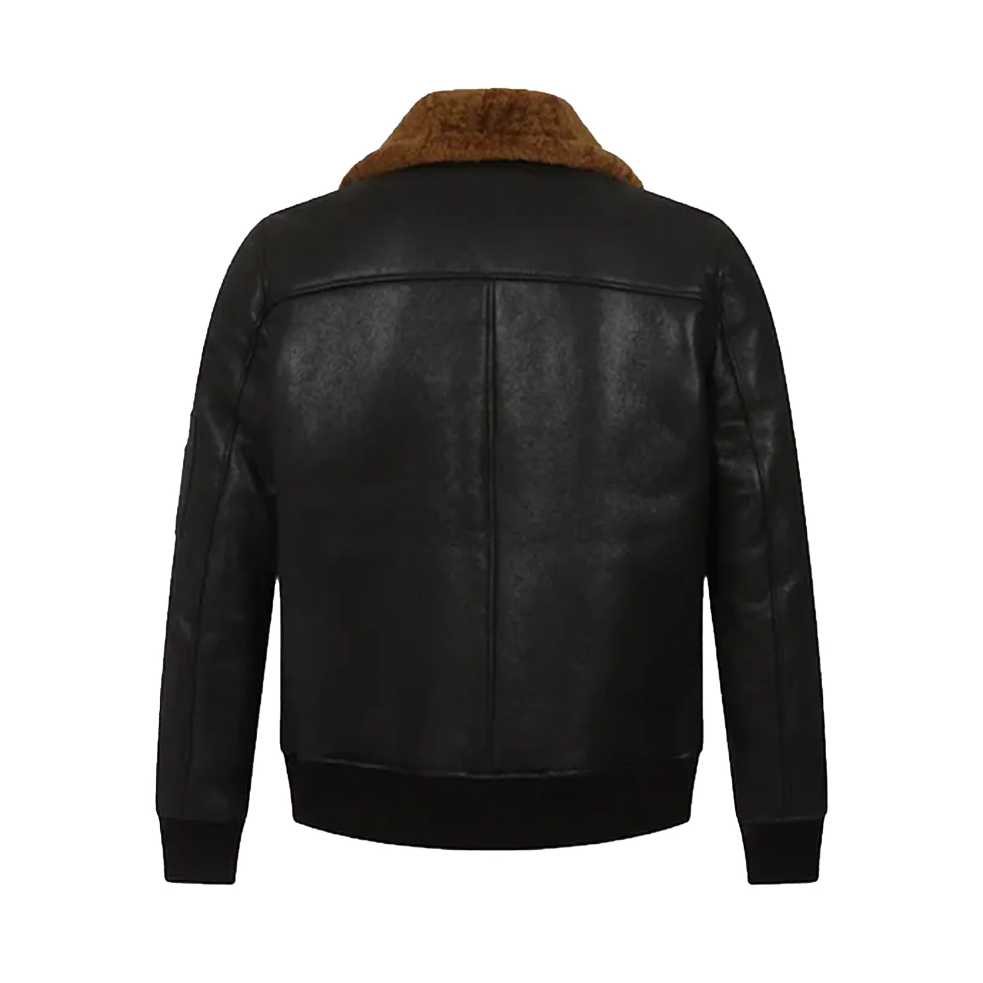 Mens Black Bomber B3 Shearling Collar Jacket
