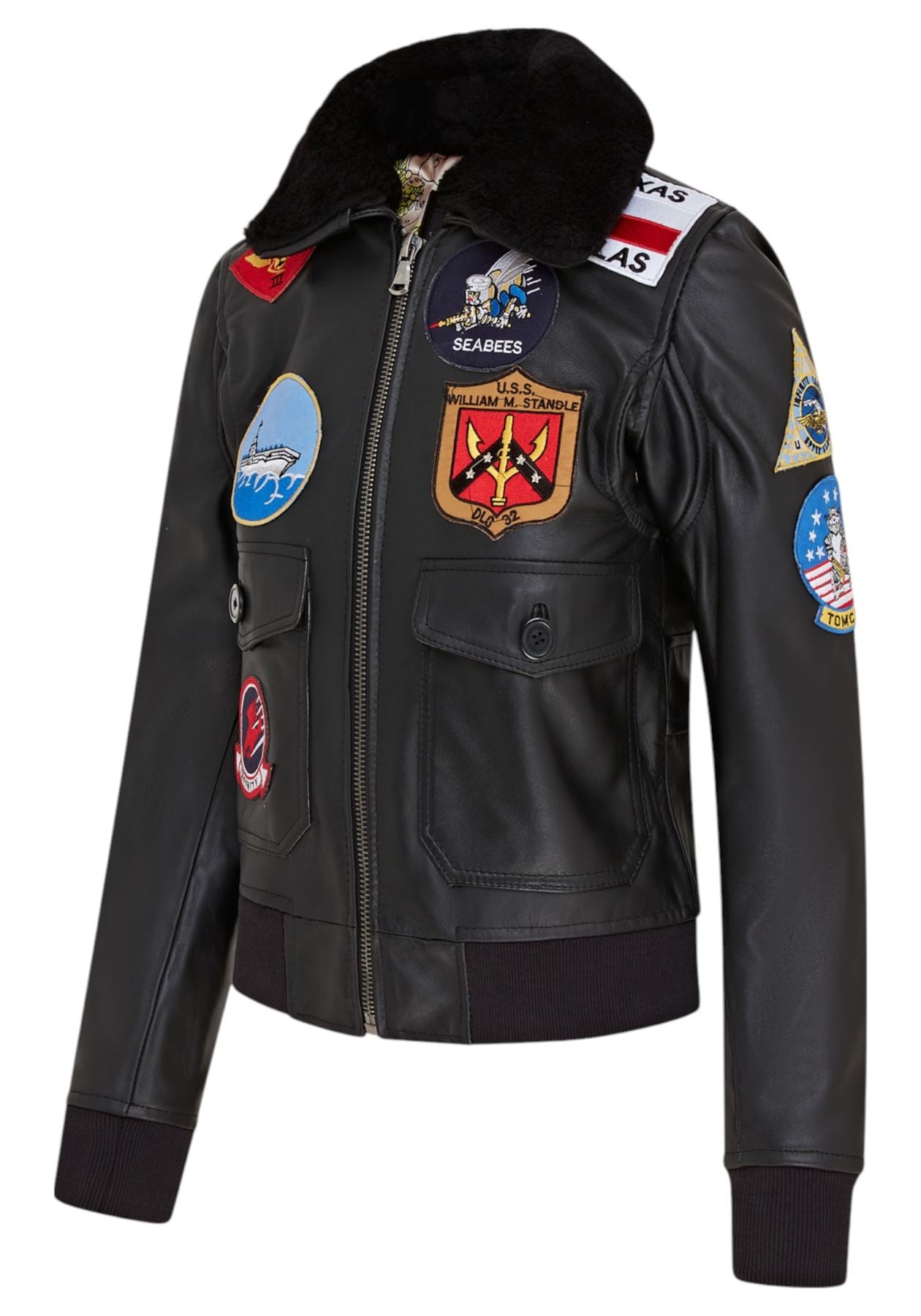 Women's A2 Top Gun Leather Bomber Jacket-Sunbury