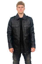 Mens Leather Parka Safari Coat-Mesa Verde