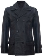 Mens Cowhide Leather Peacoat-Krakaw