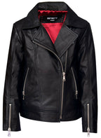 Kids Jackets Designer's Girls 100% Leather Jacket Zip Up Biker Coats (1-13Years)