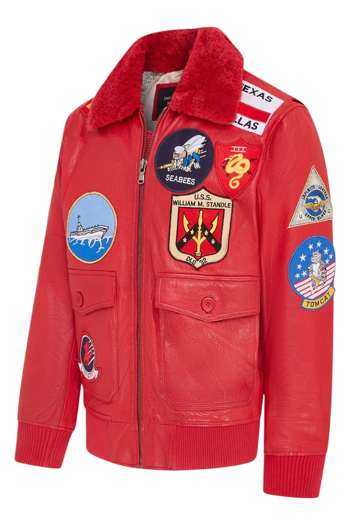 Mens Top Gun A2 Leather Bomber Jacket-San Diego