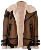 Mens Brown Vintage Pilot B3 Sheepskin Jacket- KNOXVILLE